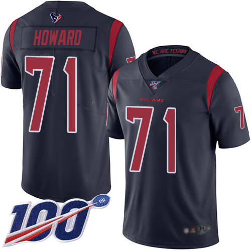 Houston Texans Limited Navy Blue Men Tytus Howard Jersey NFL Football #71 100th Season Rush Vapor Untouchable